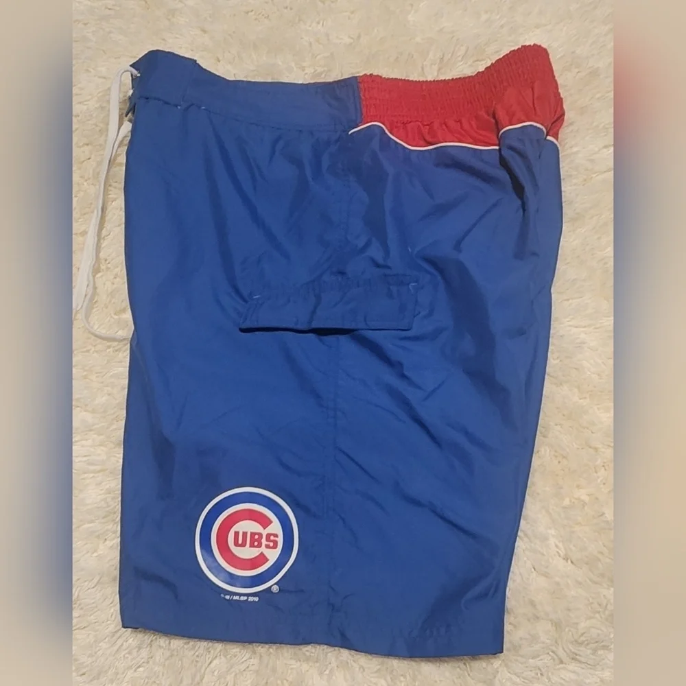 Chicago Cubs MLB Genuine Merchandise Blue Lined Swim Short Trunks Sz. XL